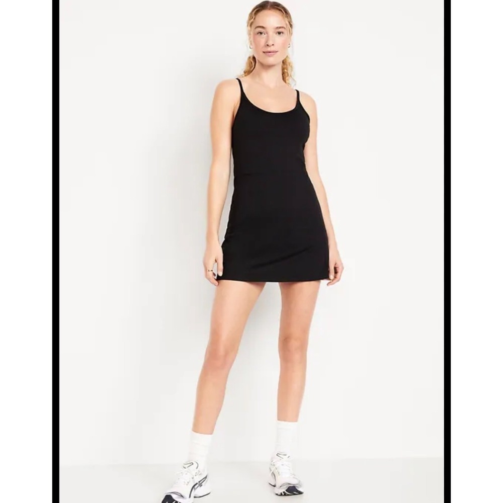 NWT Old Navy CloudComfy Cami Athletic Black Mini Dress Tennis Golf Sz XL Petitie